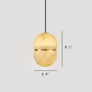 Alabaster Oval Pendant 5.9