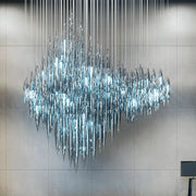 Modern Style Indoor Decoration Large Project Hotel Lobby Villa Staircase Glass Chandelier Lighting