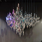Modern Style Indoor Decoration Large Project Hotel Lobby Villa Staircase Glass Chandelier Lighting