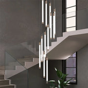 Custom Modern Iron Staircase Villa Apartment Loft Long Chandelier Hotel Villa Staircase Pendant Light