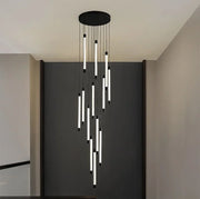 Custom Modern Iron Staircase Villa Apartment Loft Long Chandelier Hotel Villa Staircase Pendant Light