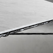 Hand-Forged Metal Rectangle Marble Coffee Table