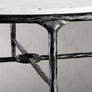 Hand-Forged Metal Marble Round Coffee Table 36