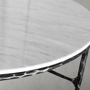 Hand-Forged Metal Marble Round Coffee Table 36