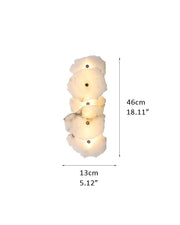 Art Decor Multiple Irregularity Shape LED Brass wall sconces White Alabaster Shade