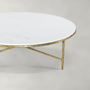 Hand-Forged Metal Marble Round Coffee Table 36