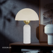 G9 Alabaster white marble table lamp Dia 12