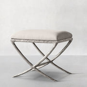 Hand-Forged Metal X-base Stool