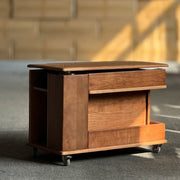 Nedure Solid Wood Side Table Trolley