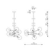 Aero Vertical Glass Globe Chandelier 6 - Light 55.63