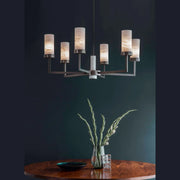 Contemporary  Alabaster 6-arm Compass Chandelier