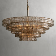 Amor 5-Tier Ghiaccio Glass Pendant Round Chandelier 48