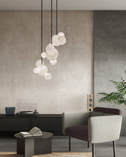 Minimalist Antique Alabaster Cluster Pendant Light Fixtures 6