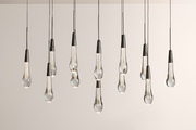 Raindrop Glass Solitaire Linear Chandelier -kimoylights