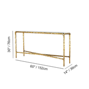 Hand-Forged Metal Rectangle Marble Console Table 60