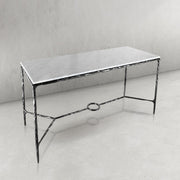 Hand-Forged Metal Rectangle Marble Desk