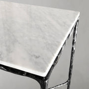 Hand-Forged Metal Rectangle Marble Desk