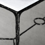 Hand-Forged Metal Rectangle Marble Desk