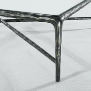 Hand-Forged Metal Rectangle Glass Coffee Table