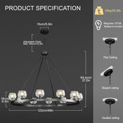 Modern Crystal Farmhouse Wagon Wheel Chandeliers for Dining Room