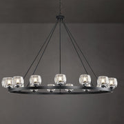 Modern Crystal Farmhouse Wagon Wheel Chandeliers for Dining Room