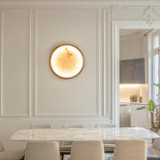 Moon alabaster wall sconce