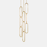 Oval chain cluster pendant