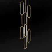 Oval chain cluster pendant