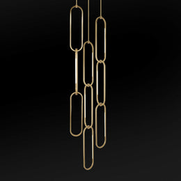 Oval chain cluster pendant