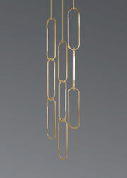 Oval chain cluster pendant