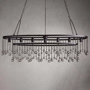 Aubrey Crystal Ball 7 Light Oval Chandelier 52