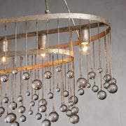 Aubrey Crystal Ball 7 Light Oval Chandelier 52