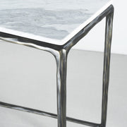 Hand-Forged Metal Rectangle Marble Console Table 60