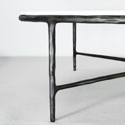 Hand-Forged Metal Marble Round Coffee Table 36