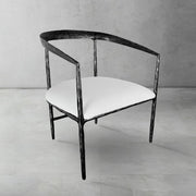 Hand-Forged Metal Curved Chair