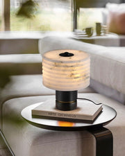 Elegant Lighting G9 Cloud Stone Alabaster Table Lamp Wide D10