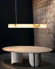 Minimalist Long Cord Ceiling Pendant Alabaster Lighting