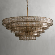 Amor 5-Tier Ghiaccio Glass Pendant Round Chandelier 48