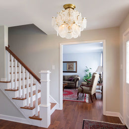 Riviera Glass Disc Round Flush Mount 12