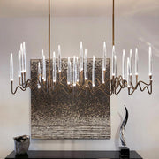 Pezzo Crystal Long Chandelier L78'' 59''  40''