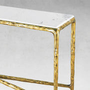 Hand-Forged Metal Rectangle Marble Console Table 60