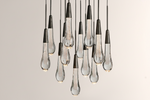 Raindrop Glass Round Solitaire Chandelier -kimoylights