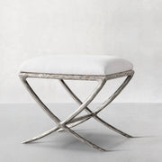 Hand-Forged Metal X-base Stool