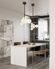 Minimalist Antique Alabaster Cluster Pendant Light Fixtures 6