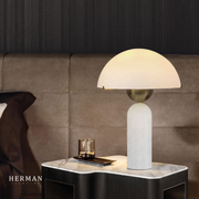 G9 Alabaster white marble table lamp Dia 12