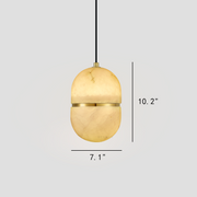 Alabaster Oval Pendant 5.9