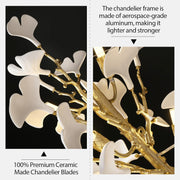 Ginkgo Rectangle Chandelier 55