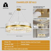 MDEGLYO Modern Crystal Chandelier