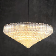 MDEGLYO Modern Amber and Clear Glass Chandelier 14