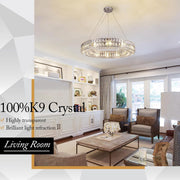 K9 Crystal Round/Rectangular Chandelier 32